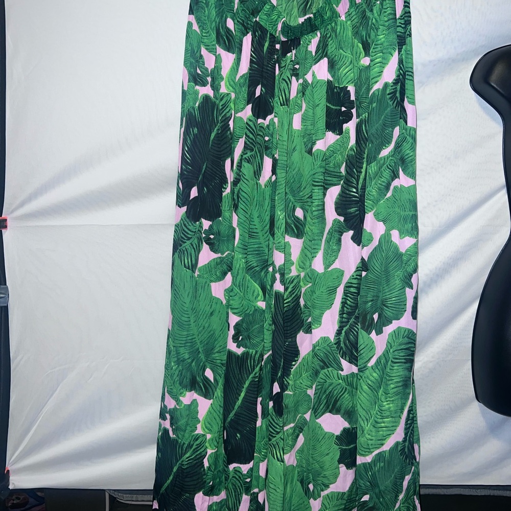 Tropical Green Leaf Print Skirt
